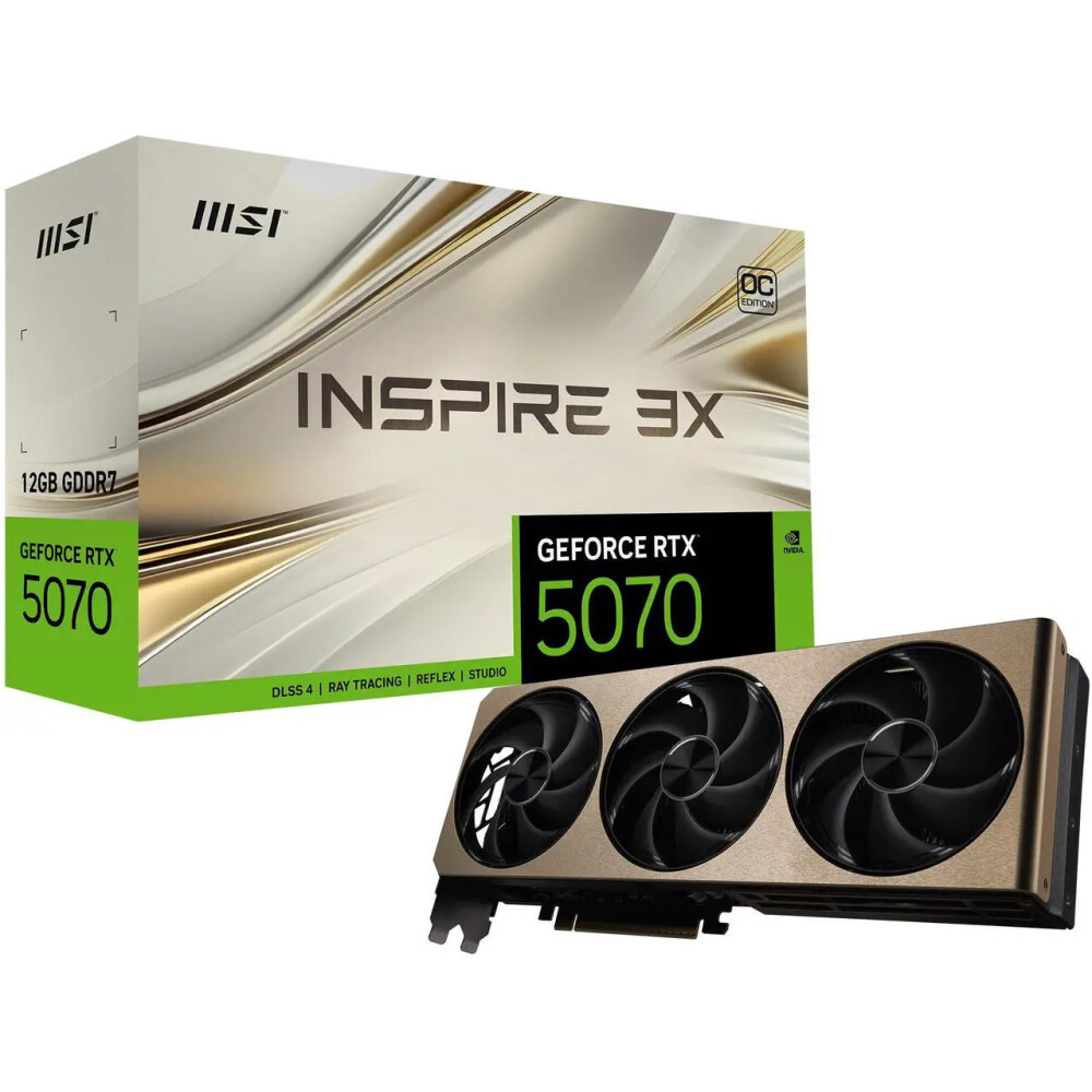 Tarjeta de video MSI INSPIRE 3X GeForce RTX 5070 12GB OC - Imagen 1