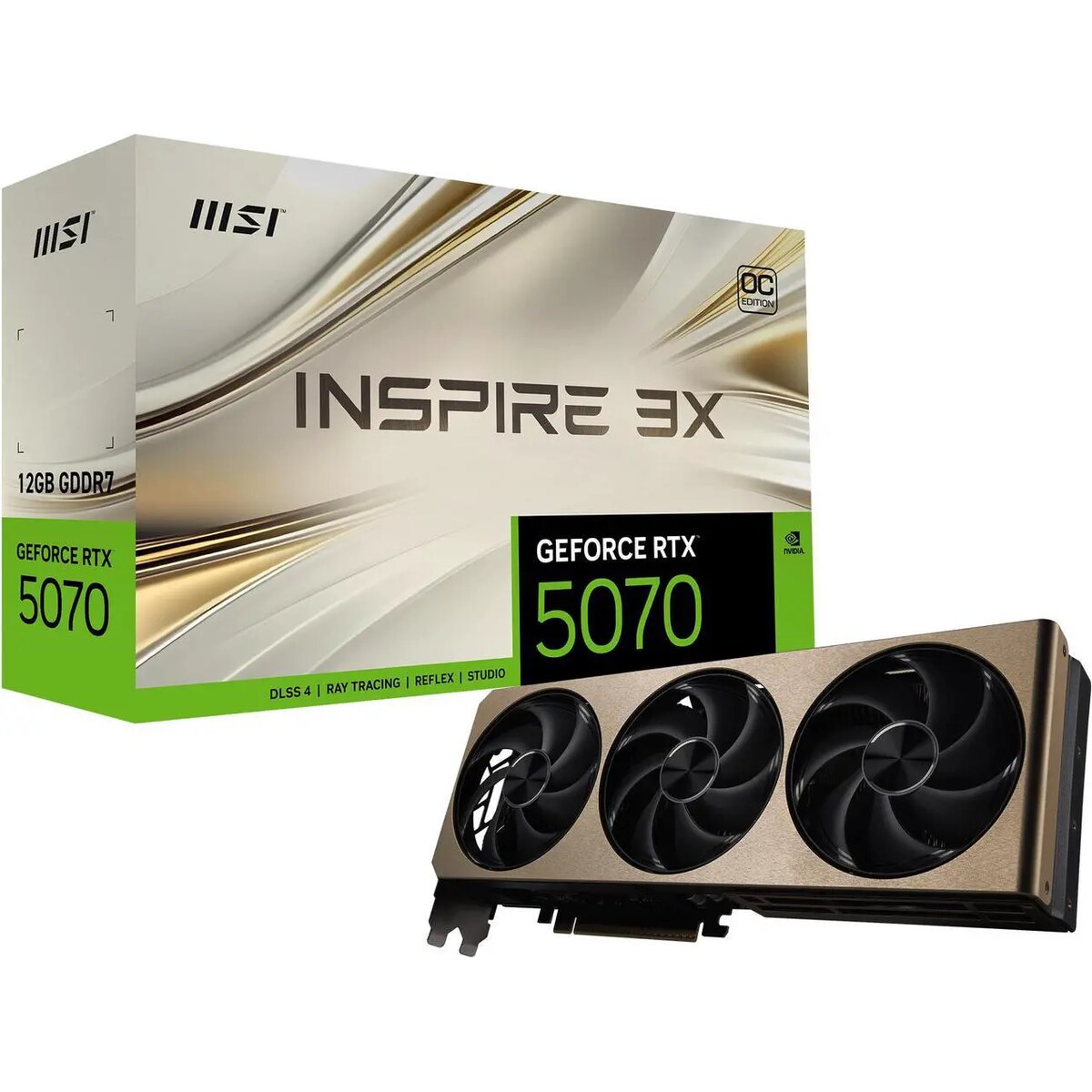 Tarjeta de video MSI INSPIRE 3X GeForce RTX 5070 12GB OC