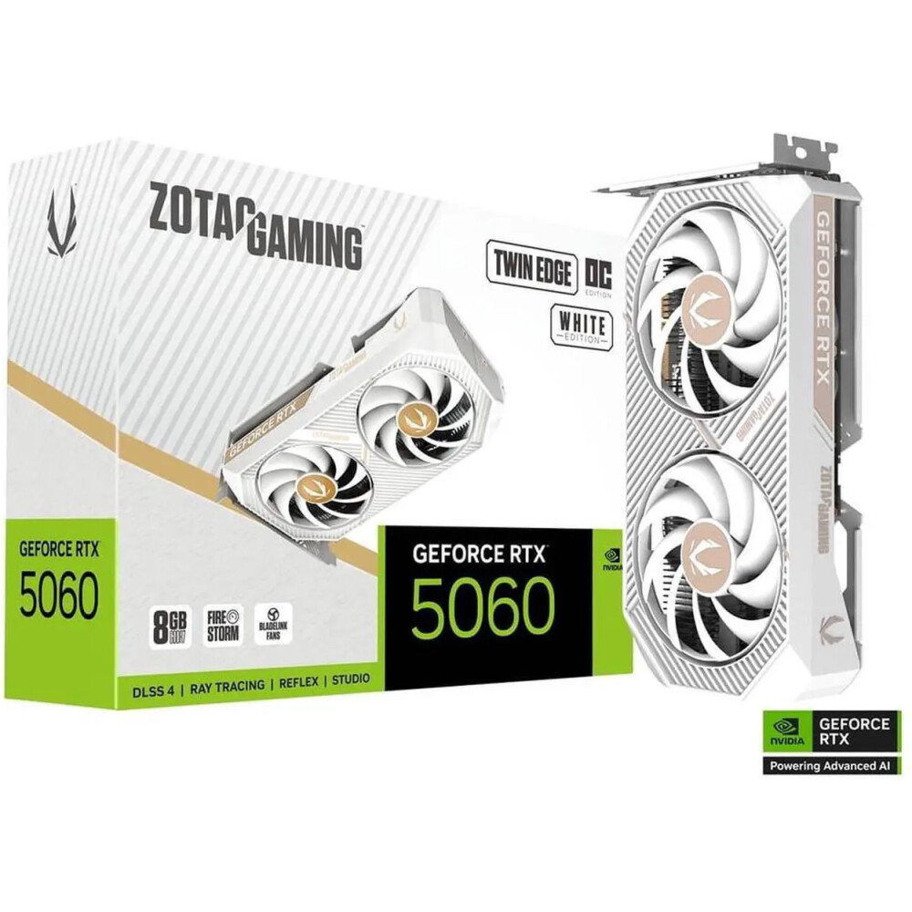 Tarjeta de video ZOTAC Twin Edge GeForce RTX 5060 8GB OC WHITE - Imagen 1