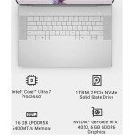 Dell XPS 16 16.3" 120Hz – Intel Core Ultra 7 155H – NVIDIA GeForce RTX 4050 – 16GB DDR5 – 1TB SSD - Platinum - Imagen 4