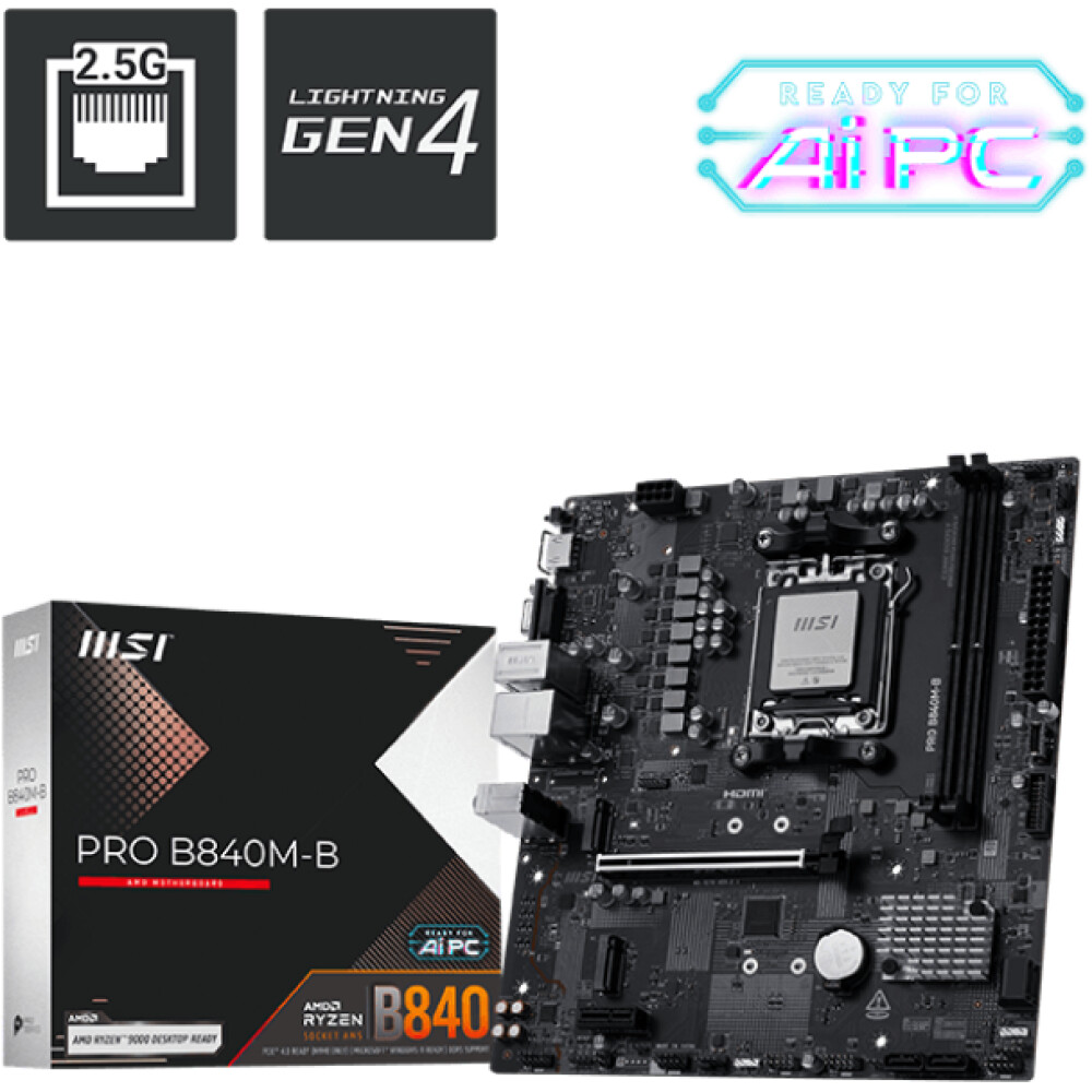 Motherboard MSI PRO B840M-B Socket AM5 Micro ATX - Imagen 1