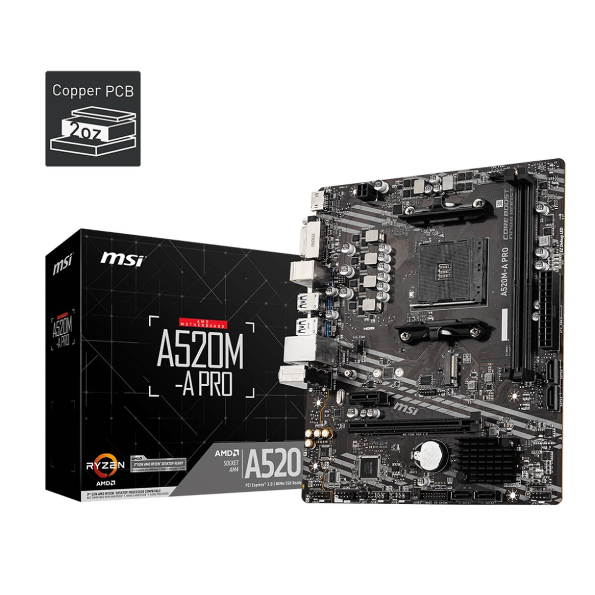 Motherboard MSI A520M‑A PRO Socket AM4 Micro ATX