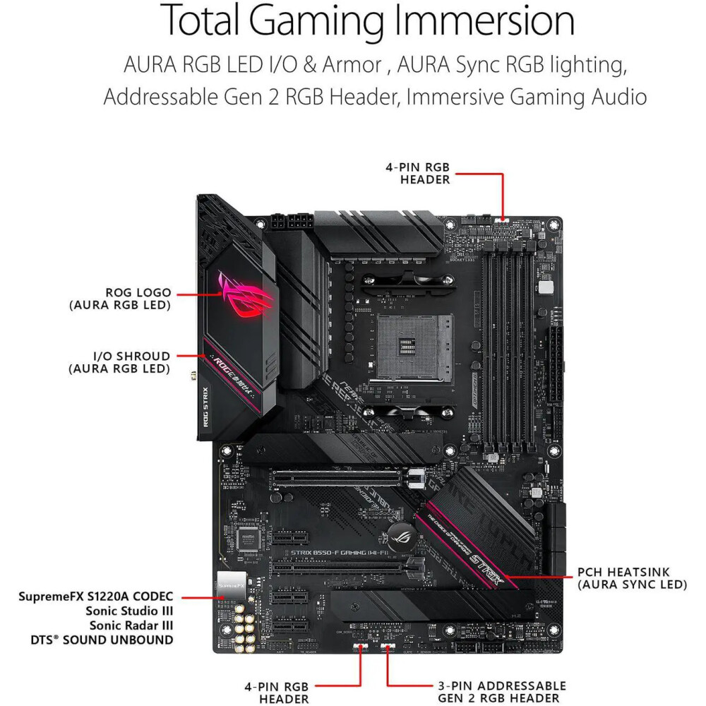 Motherboard ASUS ROG STRIX B550-F GAMING WIFI II Socket AM4 ATX - Imagen 2