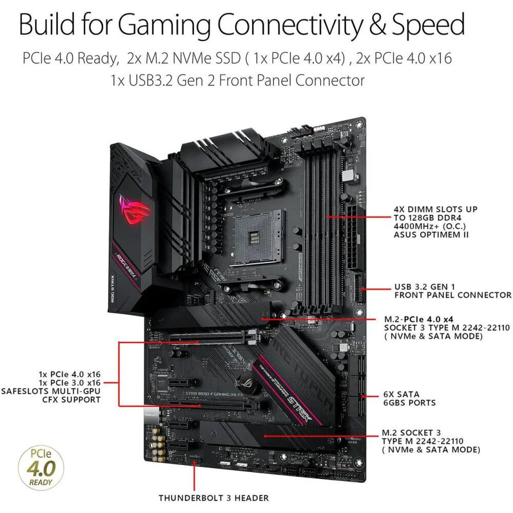 Motherboard ASUS ROG STRIX B550-F GAMING WIFI II Socket AM4 ATX - Imagen 4