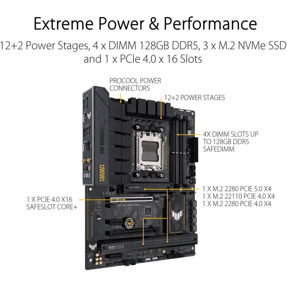 Motherboard ASUS TUF GAMING B650-PLUS WIFI Socket AM5 ATX - Imagen 2