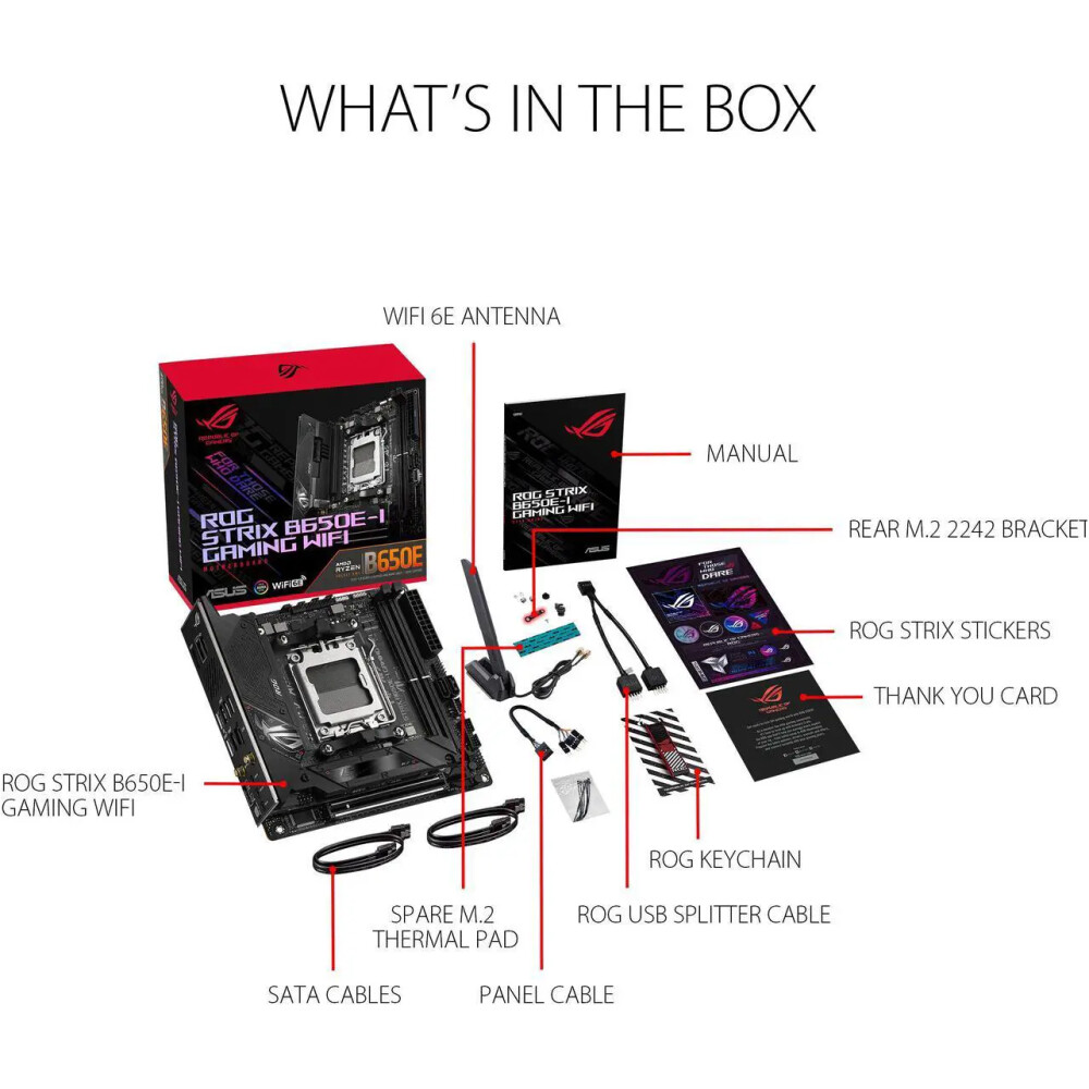 Motherboard ASUS ROG STRIX B650E-I GAMING WIFI AM5 Mini ITX - Imagen 6