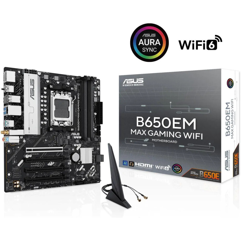 Motherboard ASUS B650EM MAX GAMING WIFI Socket AM5 Micro ATX - Imagen 1