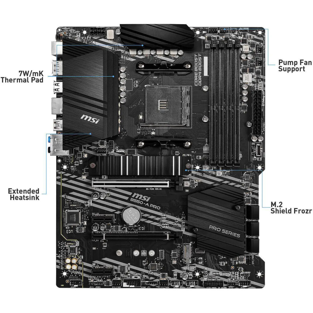 Motherboard MSI PRO B550-A PRO Socket AM4 ATX - Imagen 2