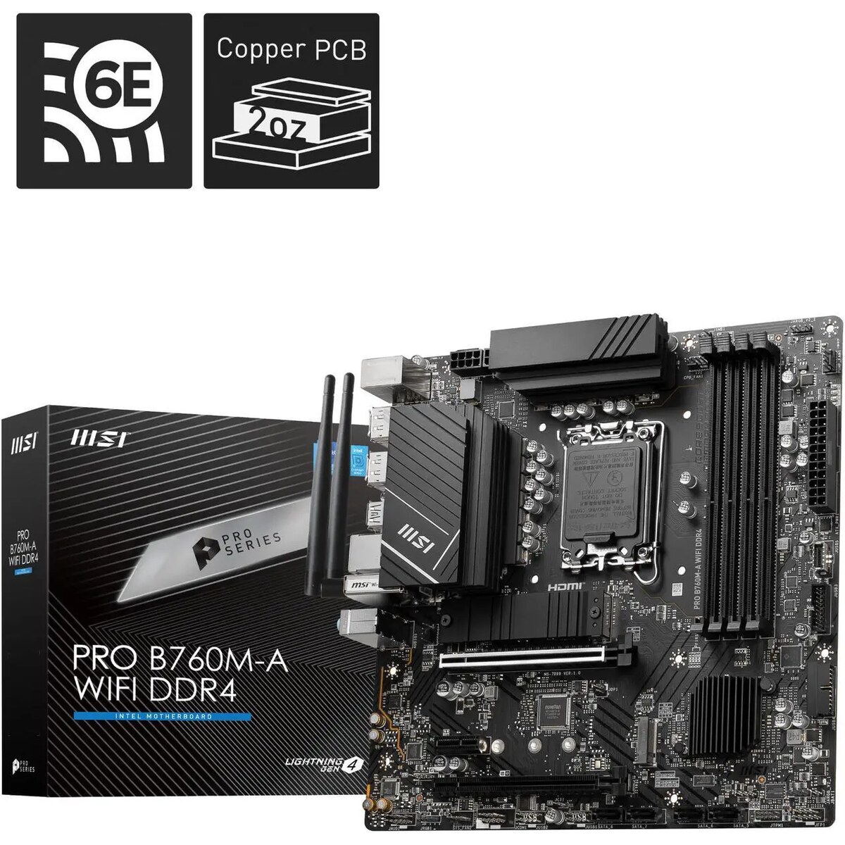 Motherboard MSI PRO B760M-A WIFI DDR4 Socket LGA1700 Micro ATX