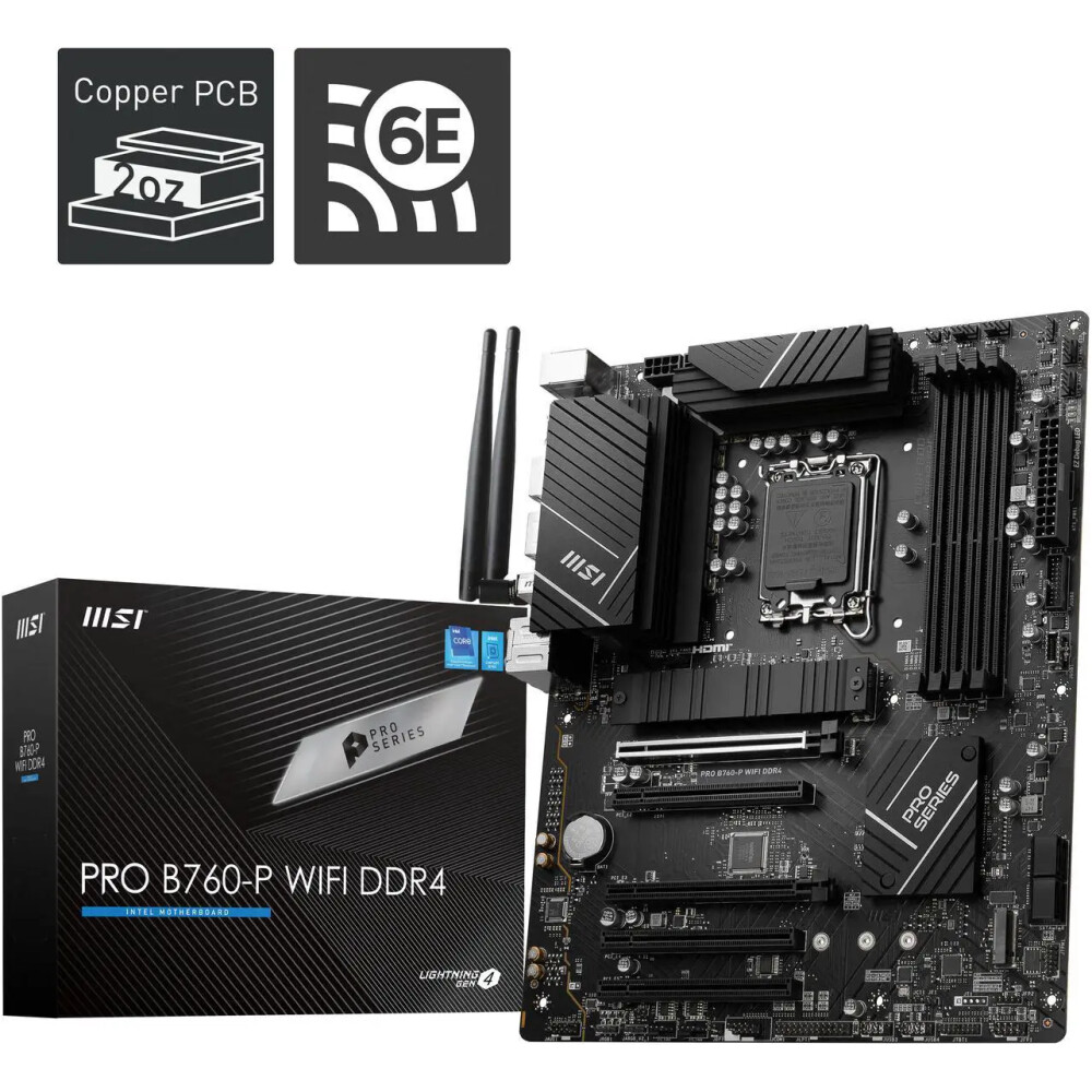 Motherboard MSI PRO B760-P WIFI DDR4 Socket LGA 1700 ATX - Imagen 1