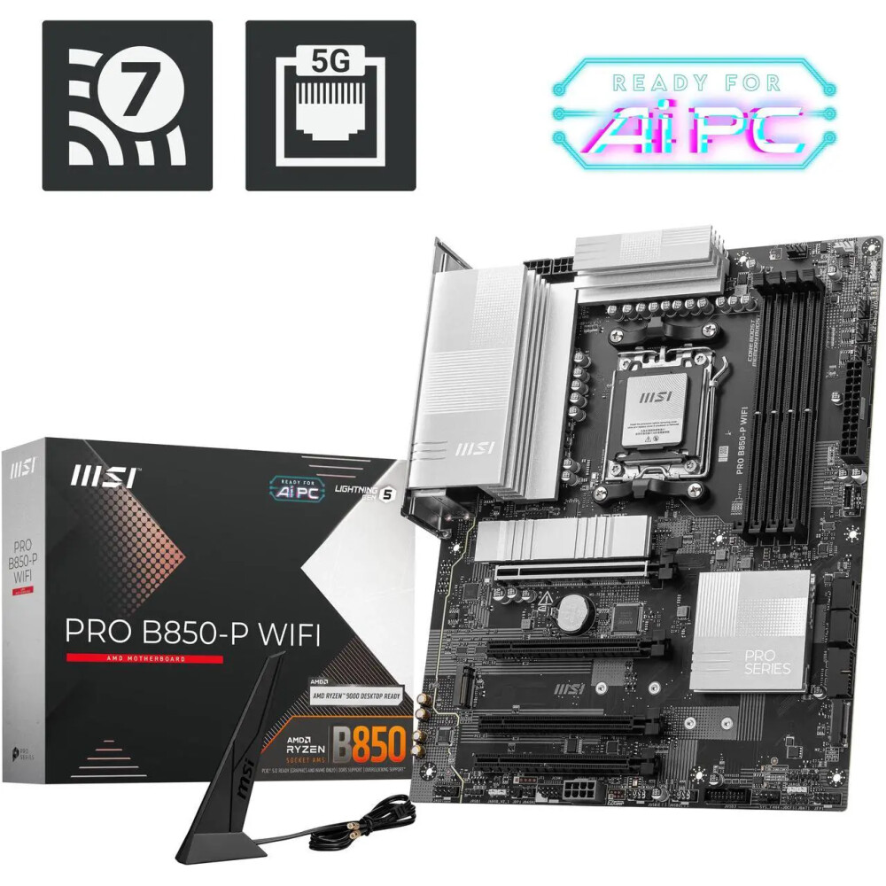 Motherboard MSI PRO B850-P WiFi AM5 ATX - Imagen 1