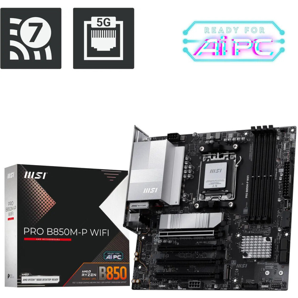 Motherboard MSI PRO B850M-P WiFi Socket AM5 Micro ATX - Imagen 1