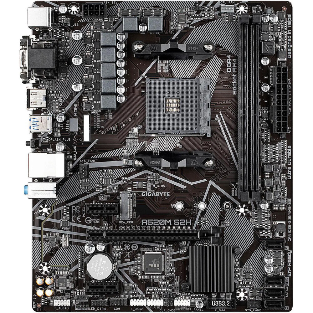 Motherboard GIGABYTE A520M S2H Socket AM4 Micro ATX - Imagen 1