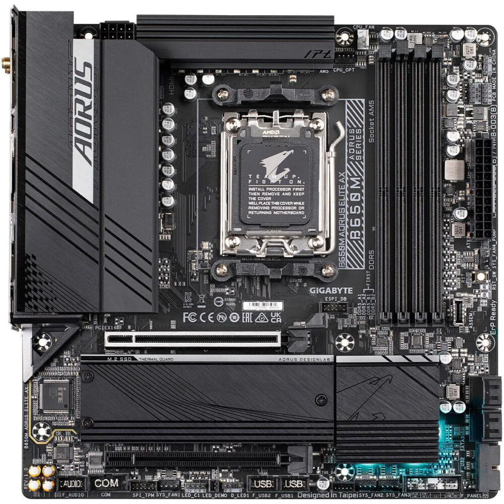 Motherboard GIGABYTE B650M AORUS ELITE AX Socket AM5 Micro ATX - Imagen 2