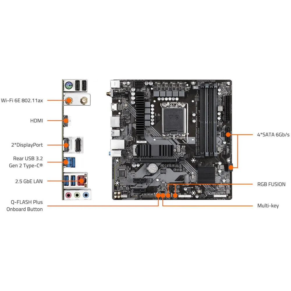 Motherboard GIGABYTE B760M DS3H AX DDR4 Socket LGA 1700 Micro ATX - Imagen 6