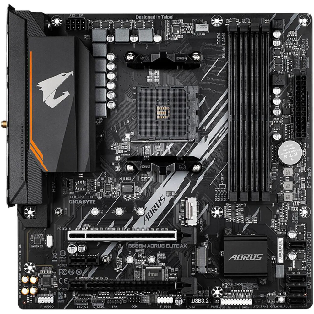 Motherboard GIGABYTE B550M AORUS ELITE AX Socket AM4 Micro ATX - Imagen 2