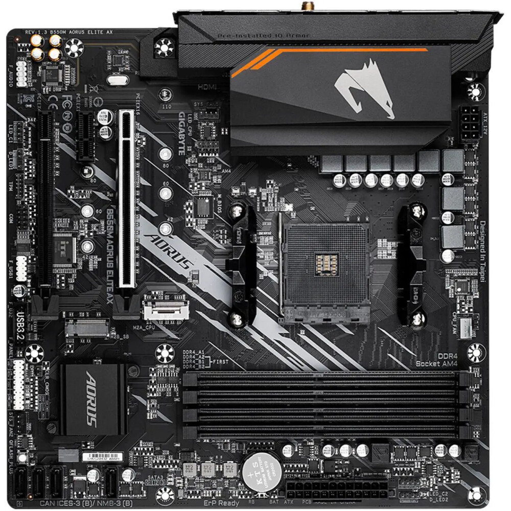 Motherboard GIGABYTE B550M AORUS ELITE AX Socket AM4 Micro ATX - Imagen 5