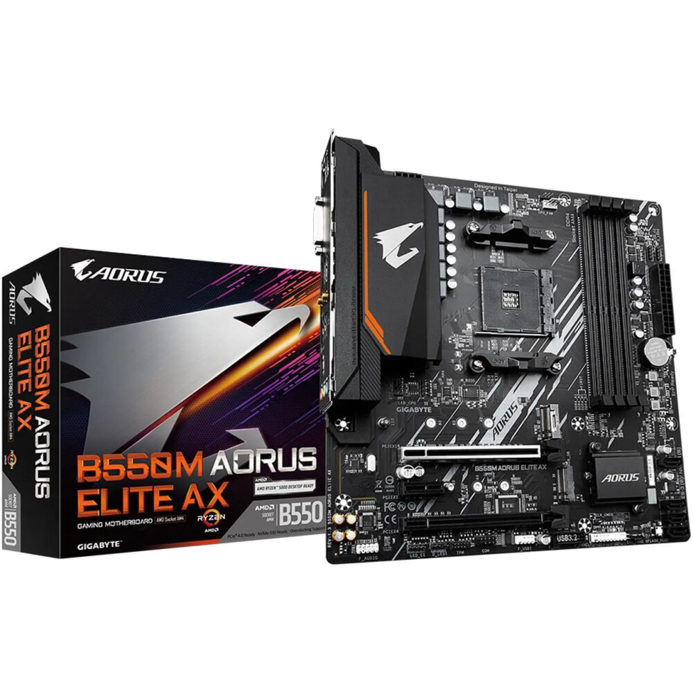 Motherboard GIGABYTE B550M AORUS ELITE AX Socket AM4 Micro ATX - Imagen 1