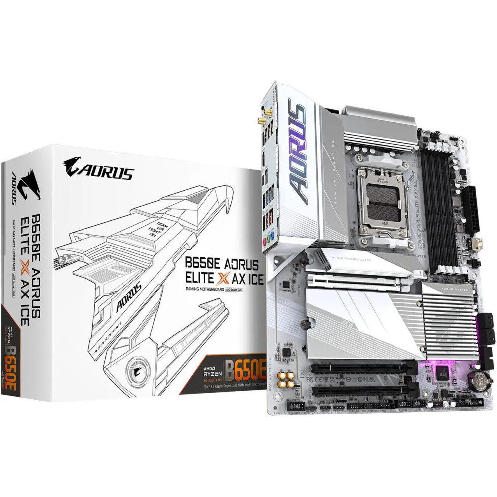 Motherboard GIGABYTE B650E AORUS ELITE X AX ICE Socket AM5 ATX - Imagen 1