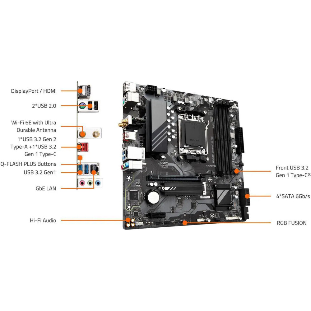 Motherboard GIGABYTE A620M GAMING X AX (Rev. 1.1) Socket AM5 (LGA 1718) Micro ATX - Imagen 4