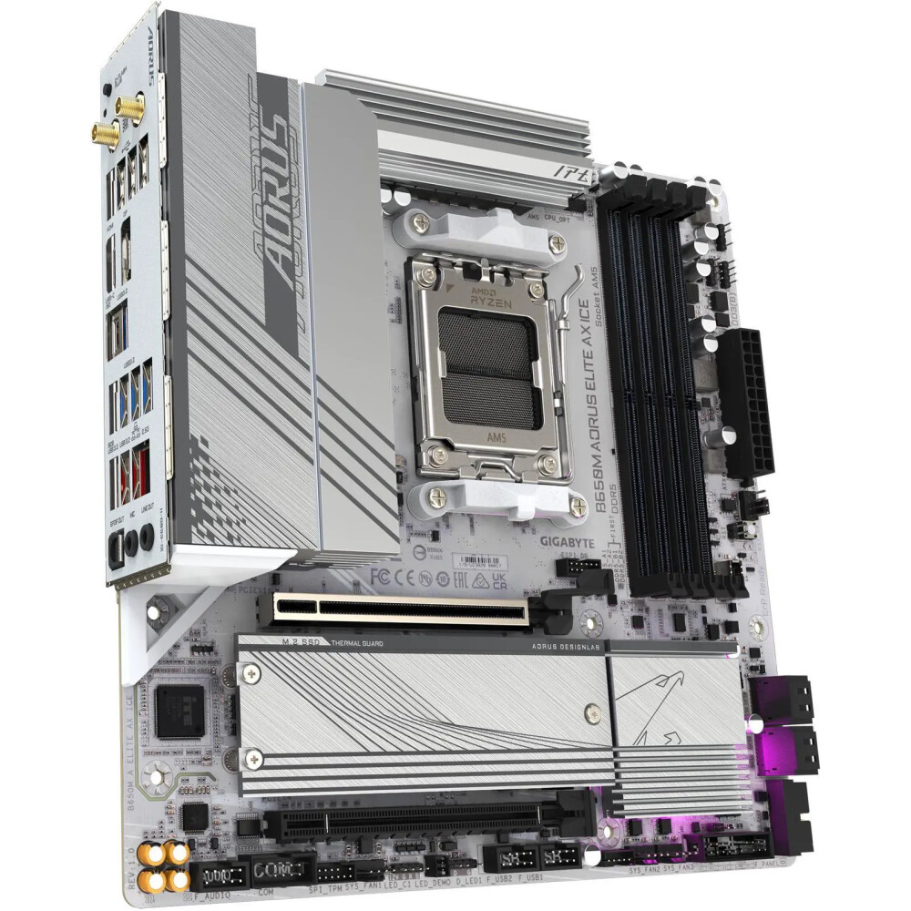 Motherboard GIGABYTE B650M AORUS ELITE AX ICE Socket AM5 Micro ATX - Imagen 3