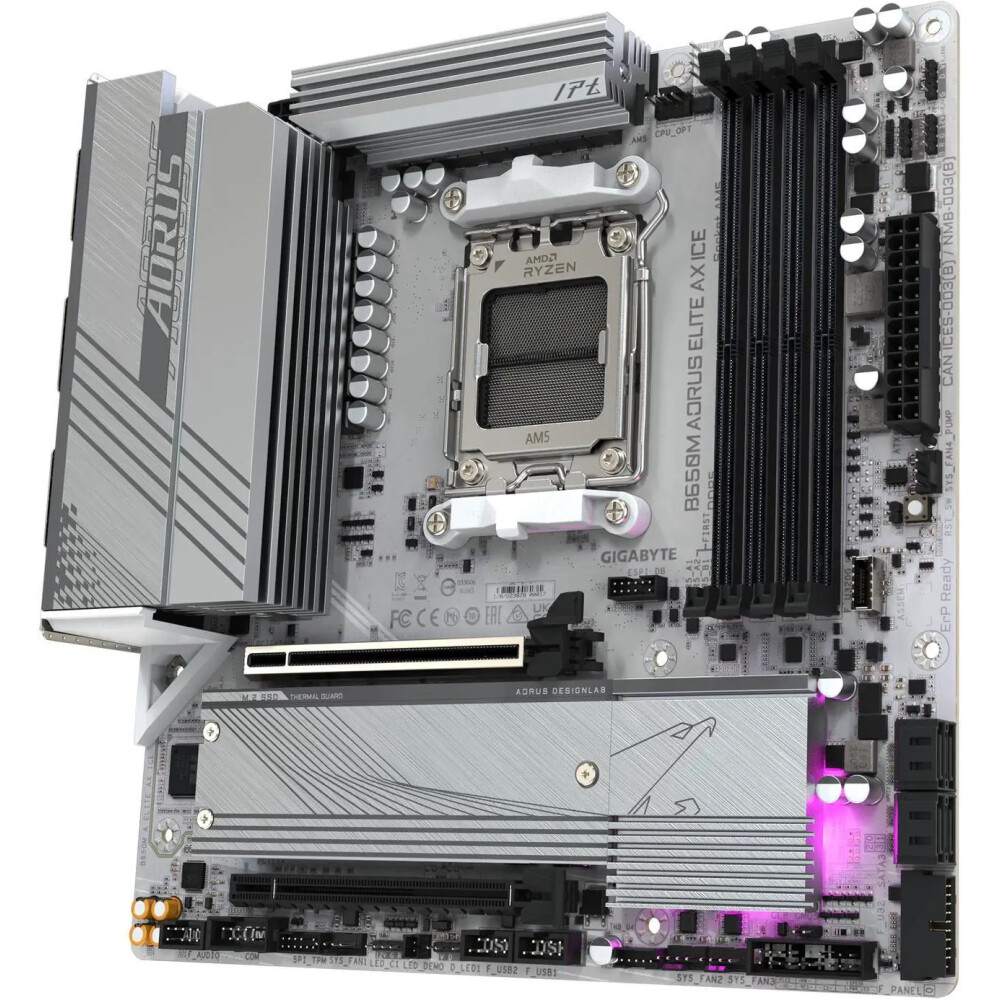 Motherboard GIGABYTE B650M AORUS ELITE AX ICE Socket AM5 Micro ATX - Imagen 4