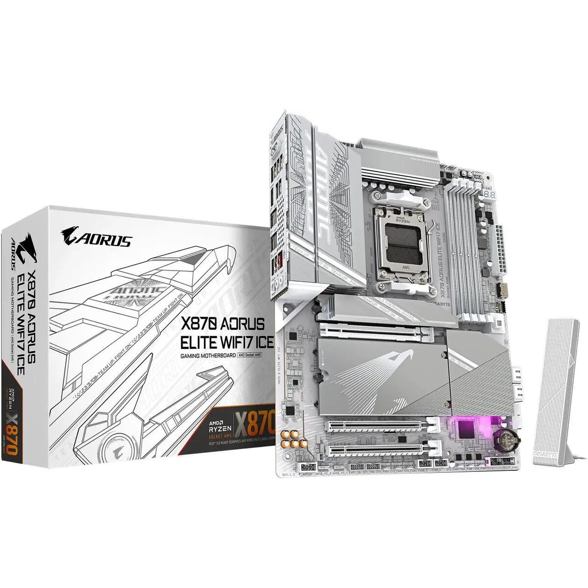 Motherboard GIGABYTE X870 AORUS ELITE WiFi 7 ICE Socket AM5 ATX