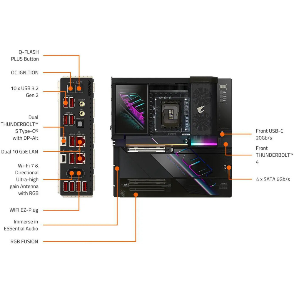 Motherboard GIGABYTE Z890 AORUS XTREME AI TOP Socket LGA1851 E-ATX - Imagen 5