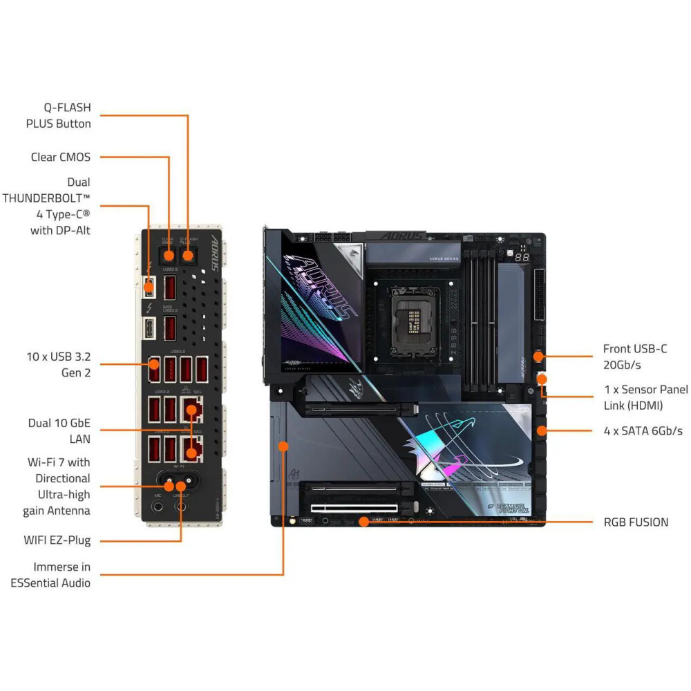 Motherboard GIGABYTE Z890 AORUS MASTER AI TOP Socket LGA1851 E-ATX - Imagen 5