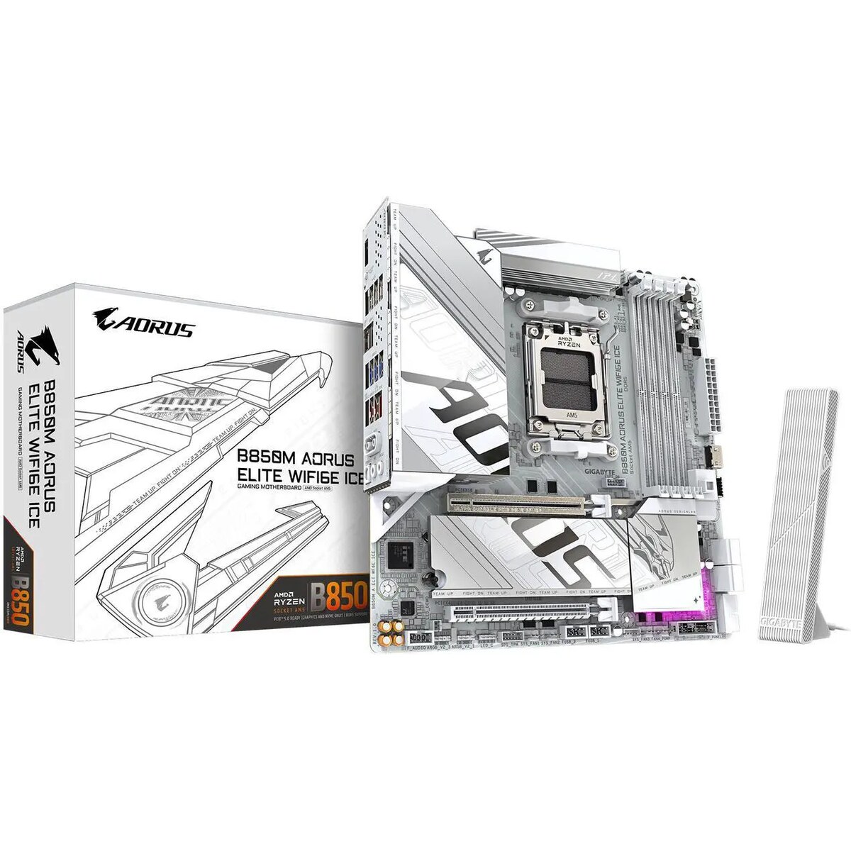 Motherboard GIGABYTE B850M AORUS ELITE WIFI6E ICE Socket AM5 Micro ATX