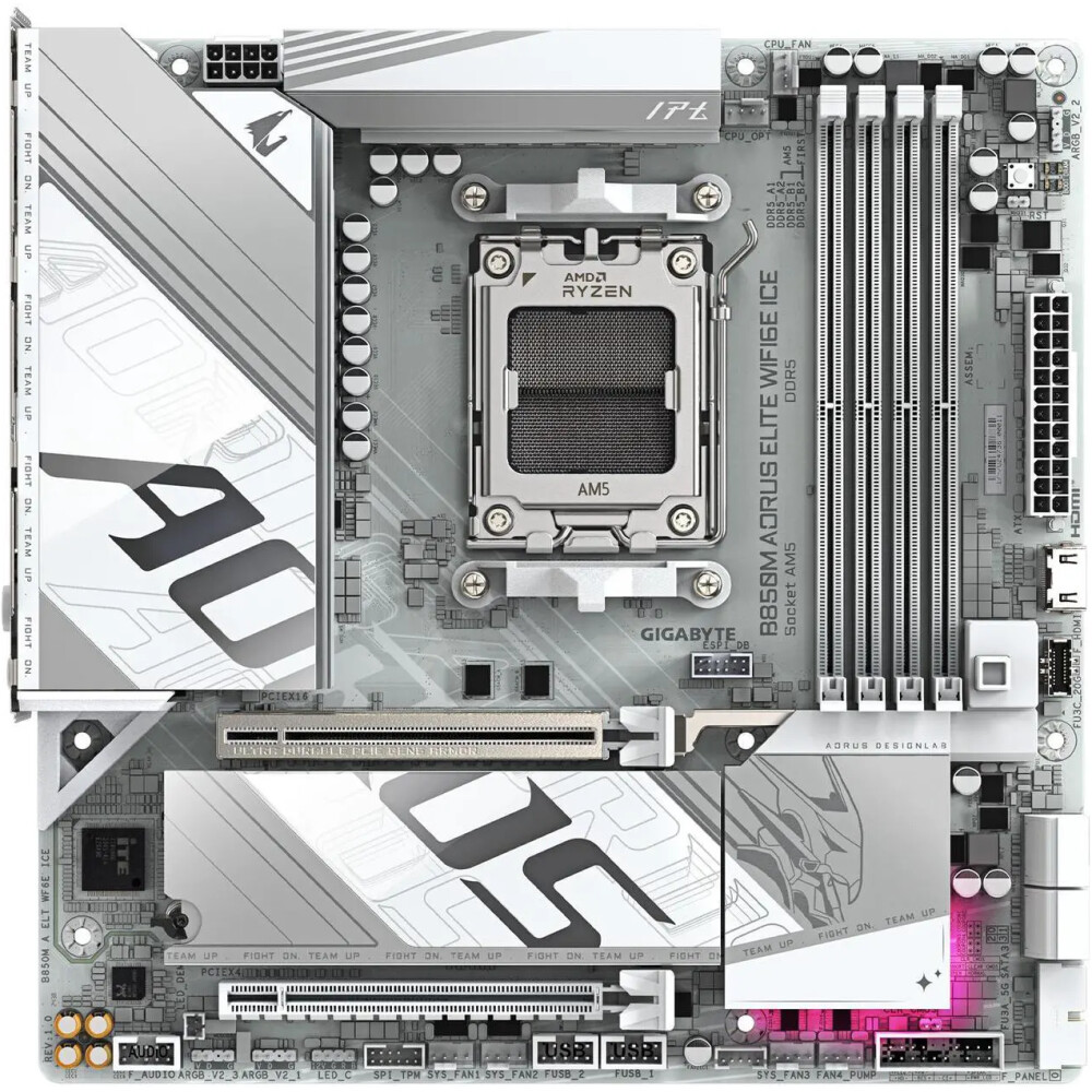 Motherboard GIGABYTE B850M AORUS ELITE WIFI6E ICE Socket AM5 Micro ATX - Imagen 2