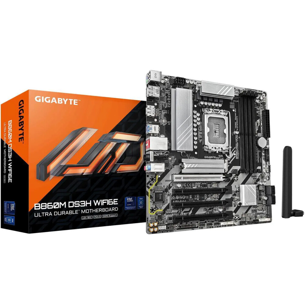 Motherboard GIGABYTE B860M DS3H WIFI6E Socket LGA 1851 Micro ATX - Imagen 1