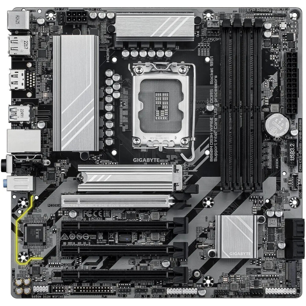 Motherboard GIGABYTE B860M DS3H WIFI6E Socket LGA 1851 Micro ATX - Imagen 2