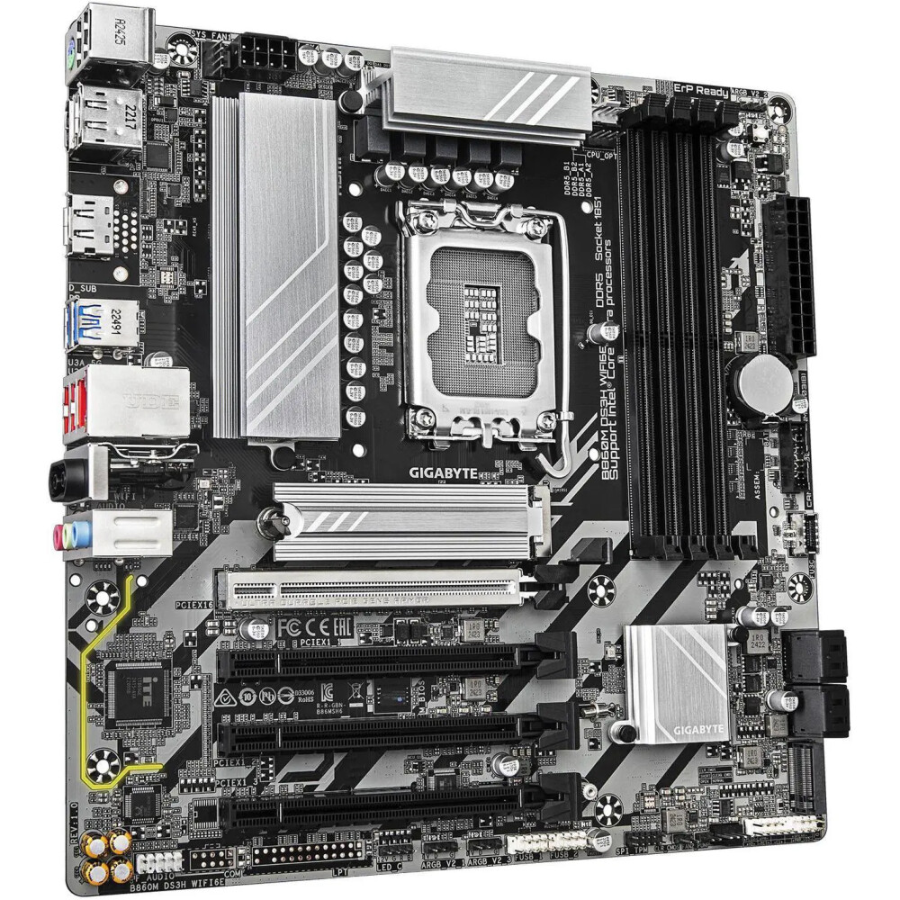 Motherboard GIGABYTE B860M DS3H WIFI6E Socket LGA 1851 Micro ATX - Imagen 3