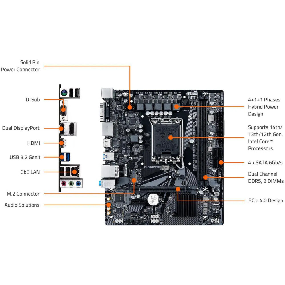 Motherboard GIGABYTE H610M S2H V2 Socket LGA 1700 Micro ATX - Imagen 5