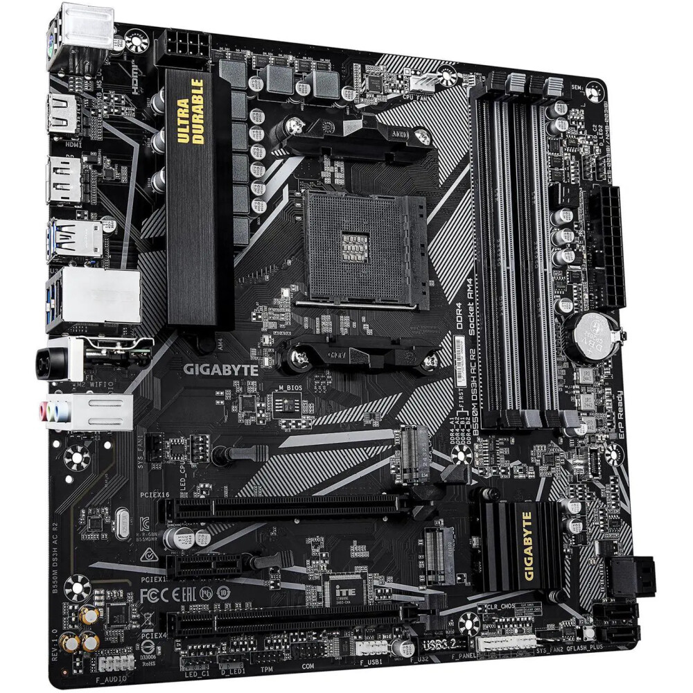 Motherboard GIGABYTE B550M DS3H AC R2 Socket AM4 Micro ATX - Imagen 3