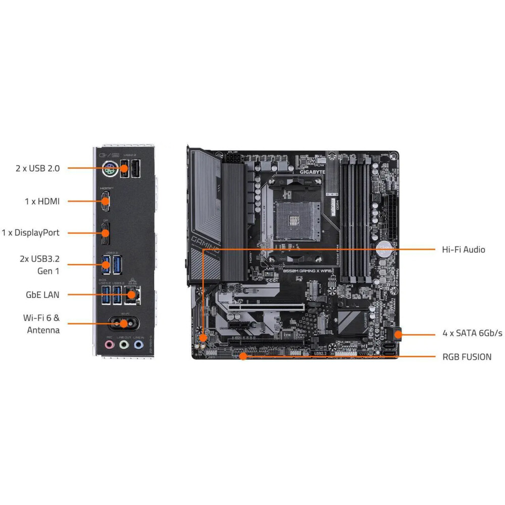 Motherboard GIGABYTE B550M GAMING X WIFI6 Socket AM4 Micro ATX - Imagen 5