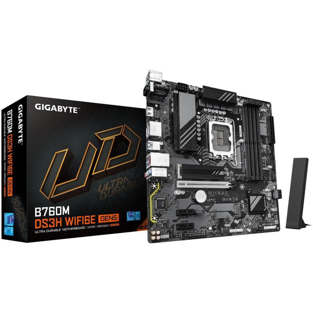 Motherboard GIGABYTE B760M DS3H WIFI6E GEN5 Socket LGA 1700 Micro ATX - Imagen 1