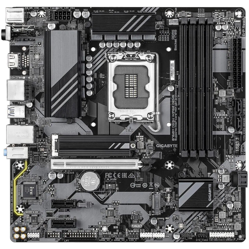 Motherboard GIGABYTE B760M DS3H WIFI6E GEN5 Socket LGA 1700 Micro ATX - Imagen 2