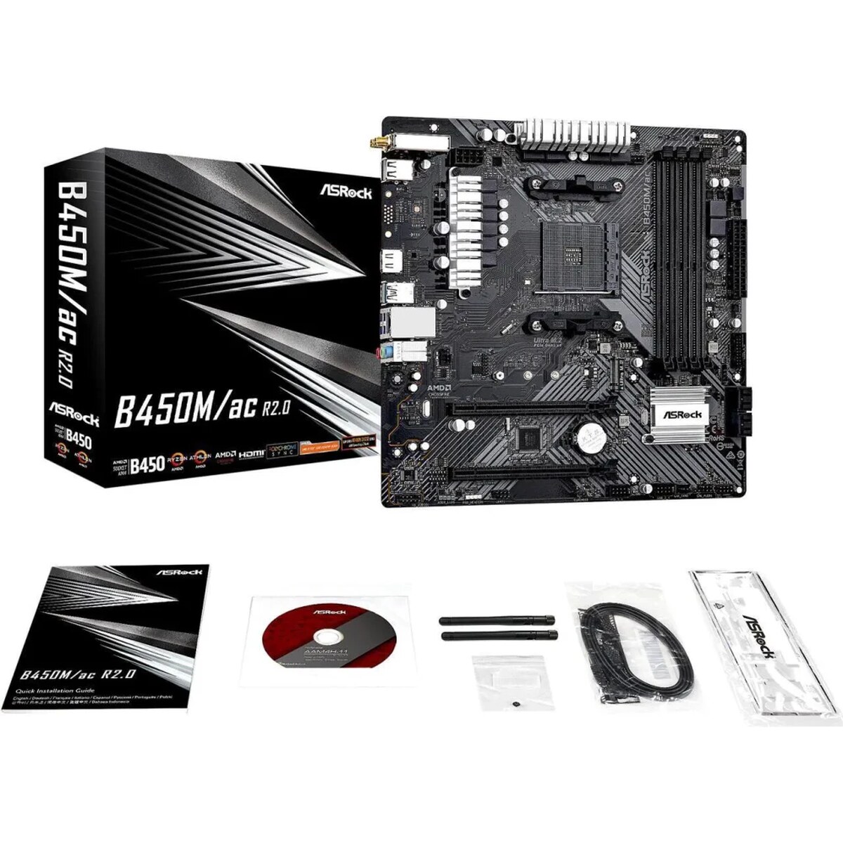 Motherboard ASRock B450M/AC R2.0 Socket AM4 Micro ATX