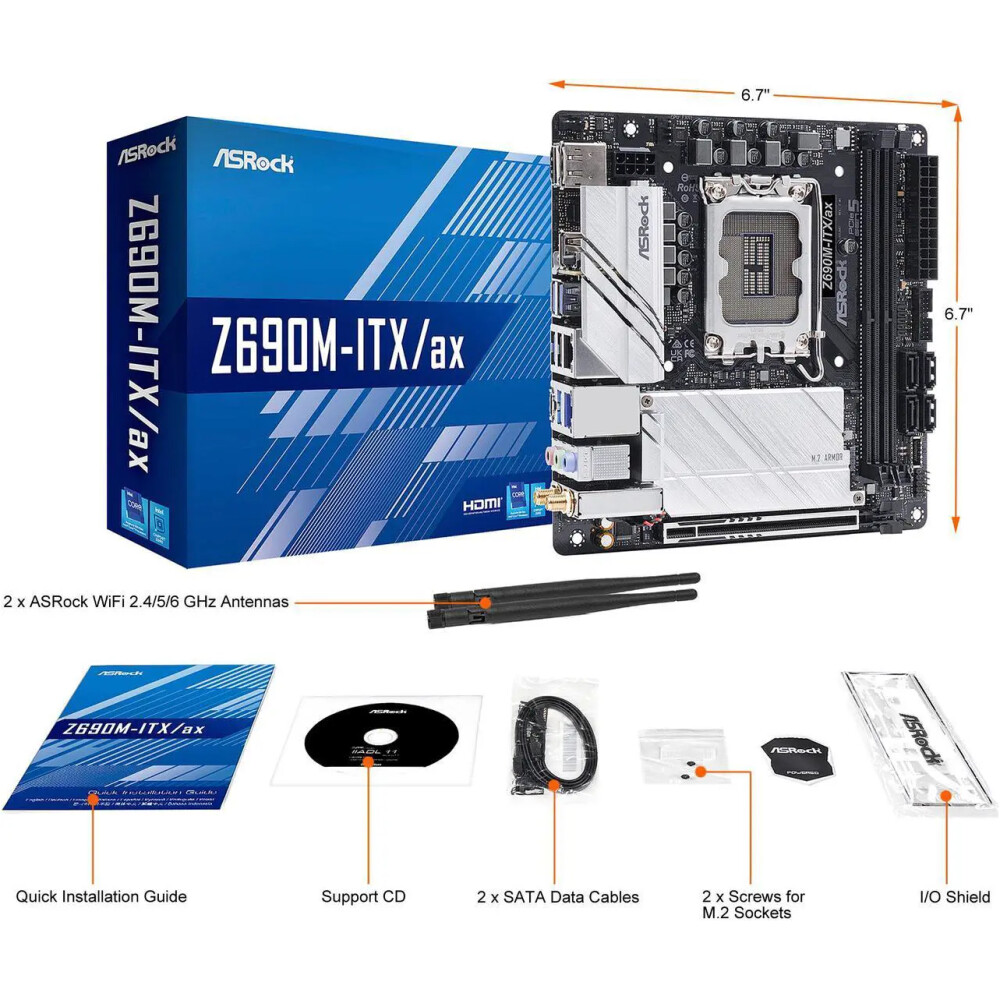 Motherboard ASRock Z690M-ITX/ax Socket LGA 1700 Mini ITX - Imagen 10