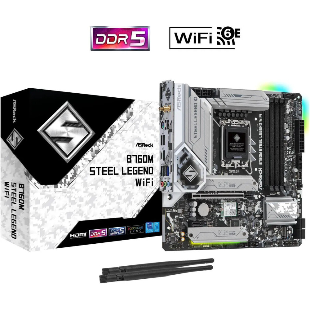 Motherboard ASRock B760M Steel Legend WiFi Socket LGA 1700 Micro ATX - Imagen 2