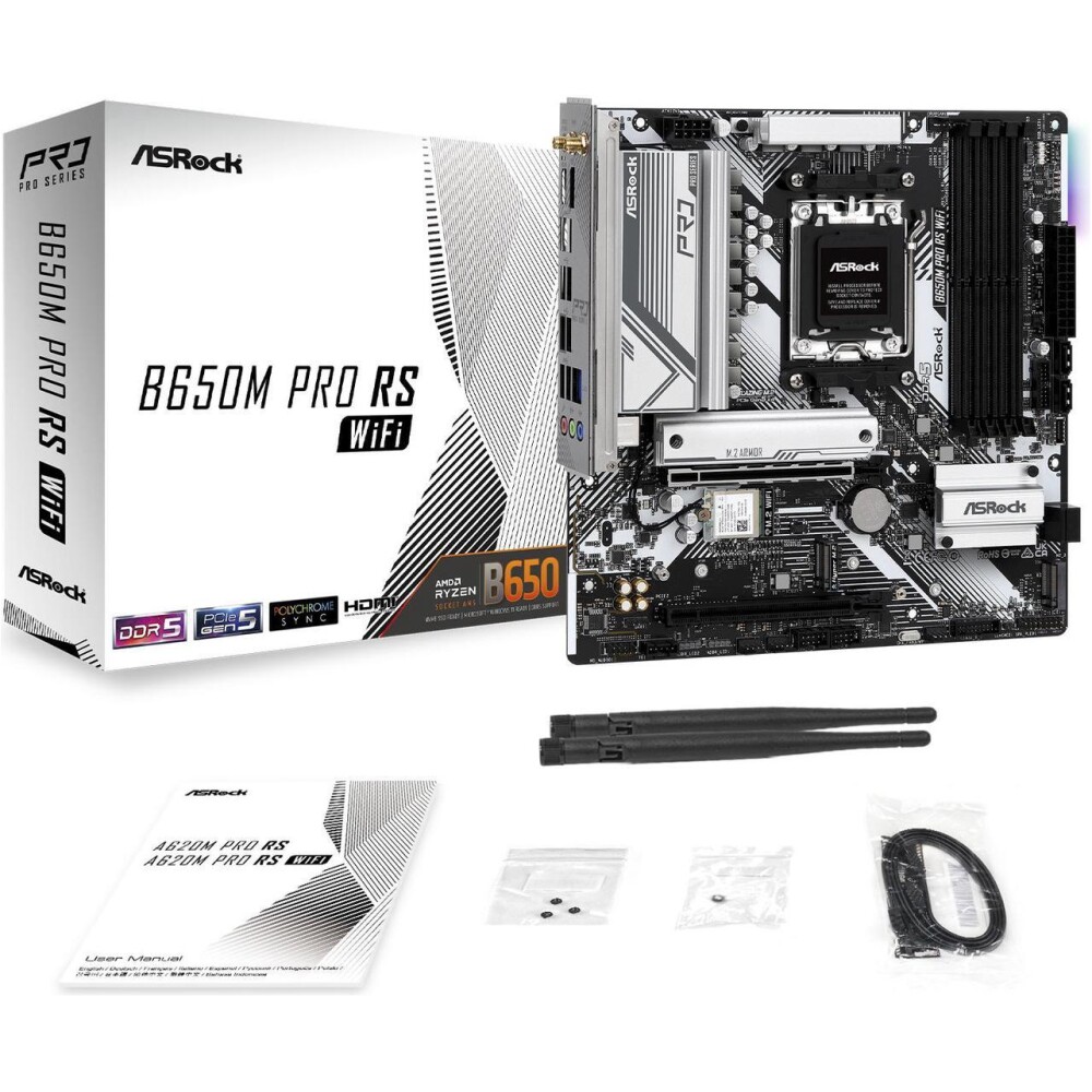 Motherboard ASRock B650M Pro RS WiFi Socket AM5 Micro ATX - Imagen 2