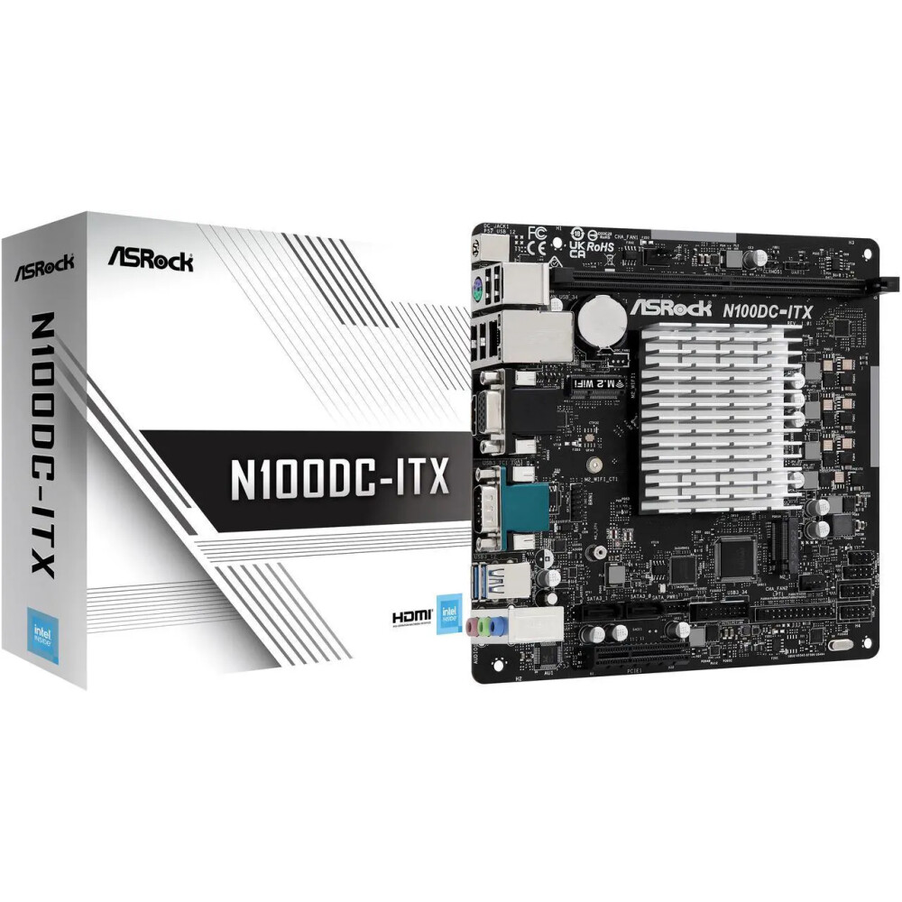 Motherboard ASRock N100DC-ITX Quad-Core N100 Mini ITX - Imagen 1