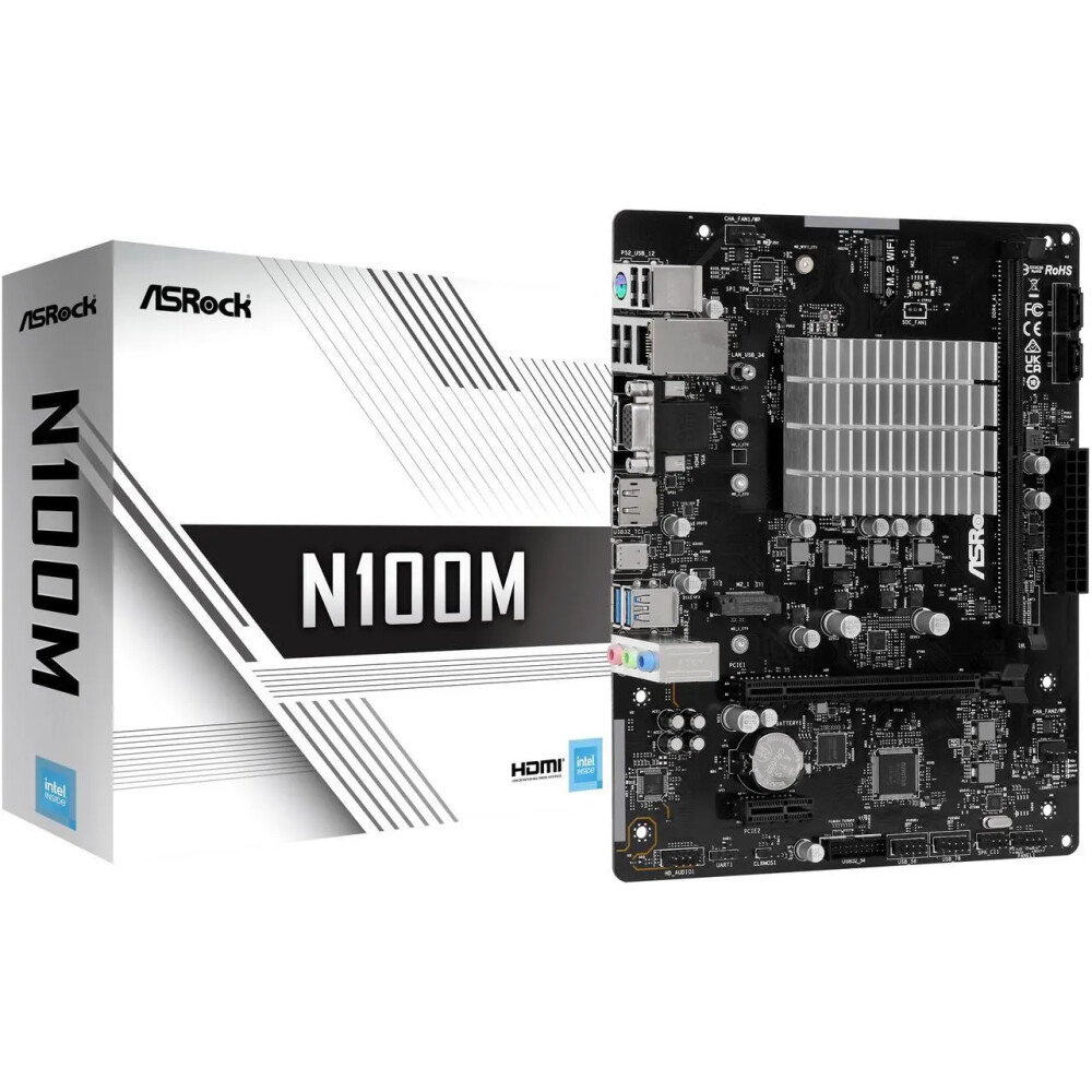 Motherboard ASRock N100M Socket N/D Micro ATX - Imagen 1
