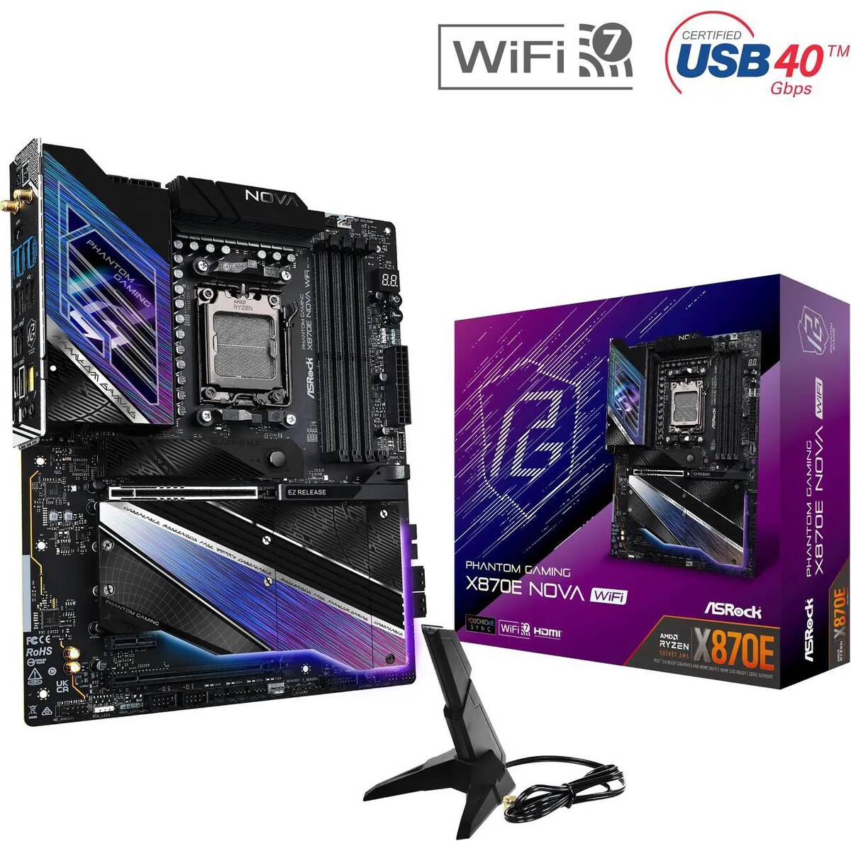 Motherboard ASRock X870E Nova WiFi Socket AM5 ATX