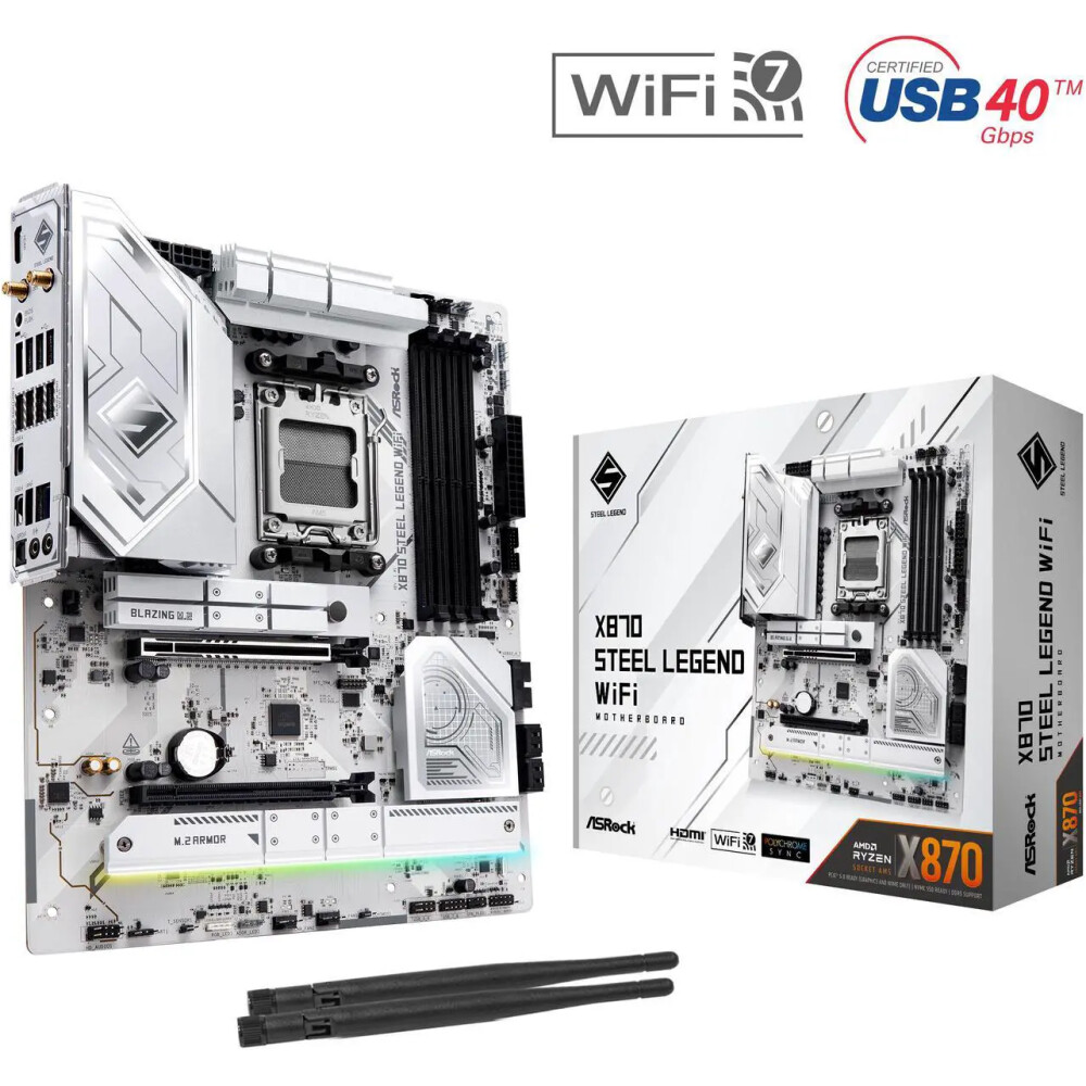 Motherboard ASRock X870 Steel Legend WiFi Socket AM5 ATX - Imagen 1