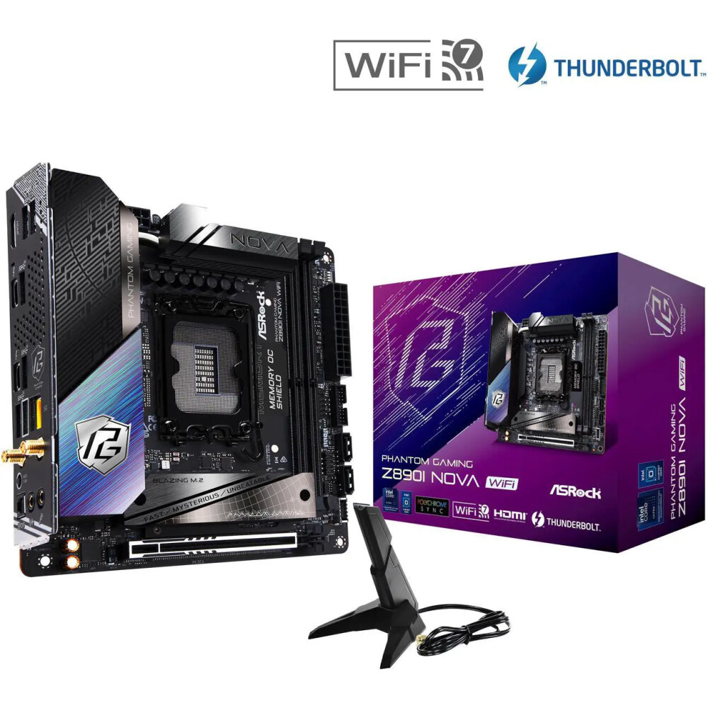 Motherboard ASRock Z890I Nova WiFi Socket LGA1851 Mini ITX - Imagen 1