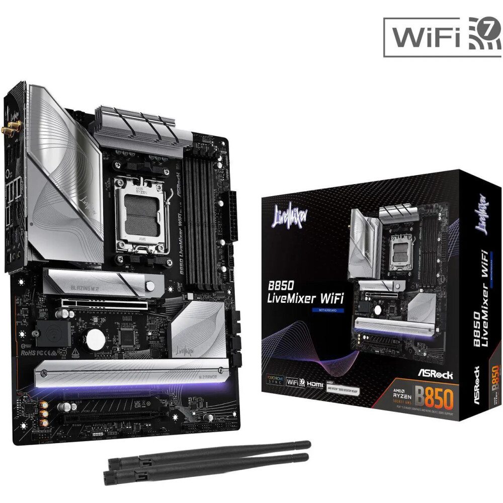 Motherboard ASRock B850 LiveMixer WiFi AM5 ATX - Imagen 1