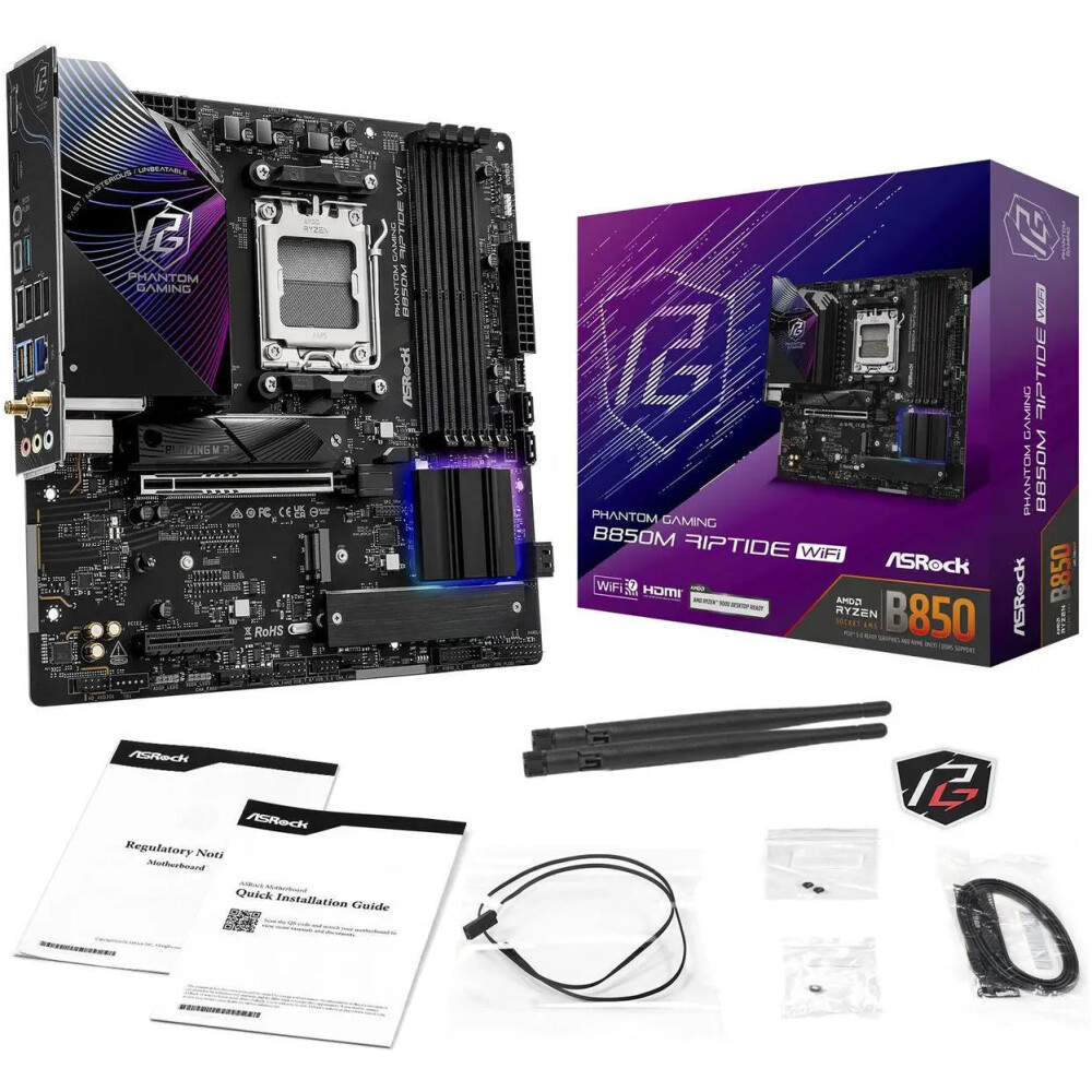 Motherboard ASRock B850M Riptide WiFi Socket AM5 Micro ATX - Imagen 7
